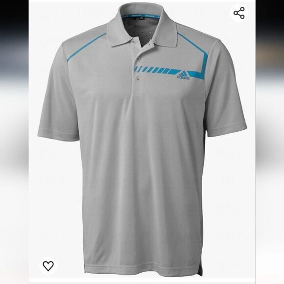 Adidas Golf Men's ClimaChill Chest Print Polo Shirt, Light Onix/Solar Bl… - Picture 1 of 12
